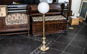 1 x Brass Floor Lamp with White Gold Shade. 90 cms In Height.