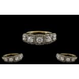 Diamond Cluster Ring Set With Round Modern Brilliant Cut Diamonds, Fully Hallmarked,