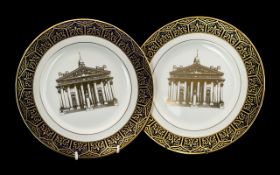 Pair of Cabinet Plates issued by the Royal Exchange London,