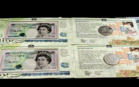 The Royal Mint and Bank of Scotland £5 Set, two sets in total,