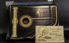 Columbia Guitar Zither, in original box with instructions.