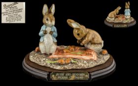 Beswick Ware - Ltd and Numbered Edition Hand Painted Figure Group Tableau with Display Stand '