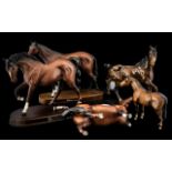 Beswick Horse Figure 'Spirit of Freedom' mounted on a wooden base, 8" tall,