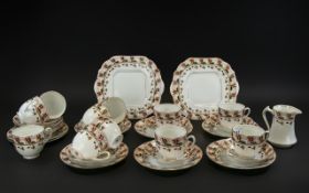 Edwardian 'Salisbury Porcelain' Part Tea Set comprising 11 cups and saucers, 8 small tea plates, 2