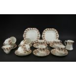 Edwardian 'Salisbury Porcelain' Part Tea Set comprising 11 cups and saucers, 8 small tea plates, 2