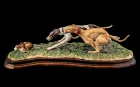 Border Fine Arts Figure 'Greyhounds Coursing' by Elizabeth Waugh.