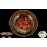 William Moorcroft Signed Large and Impressive Flambe Glazed Footed Bowl ' Friesia ' Design. c.