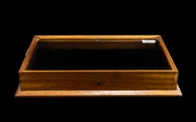 Oak Table Top Display Case, nice quality glass topped display case, velvet lined,