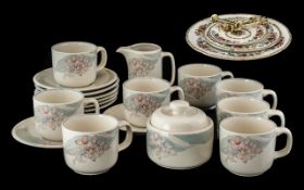 Noritake 'Misty Isle' Collection Tea Service, comprising eight cups and saucers,