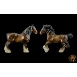 Beswick Hand Painted Large Shire Horses ( 2 ) In Total. Comprises 1/ Shire Mare, Model No 818.