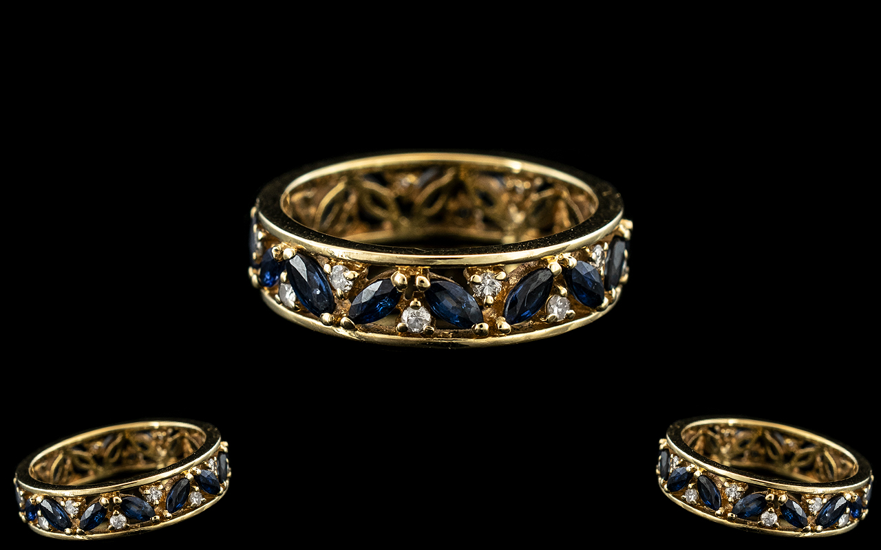 18ct Gold Sapphire & Diamond Eternity Ri