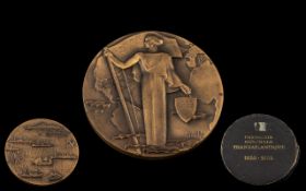 Cased Art Deco Style Bronze Medallion .C