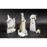 A Collection of 4 Lladro Porcelain Piece