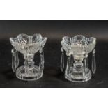 A Pair of Lustre Candlestick Centre Piec