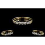 Ladies Attractive 9ct Gold - 5 Stone Dia