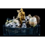 Tray of Misc Pottery Decorative Items, C