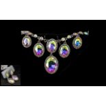 Aurora Borealis Crystal Drop Choker / Ne