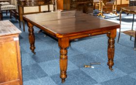 Edwardian Walnut Drawer-Leaf Dining Tabl