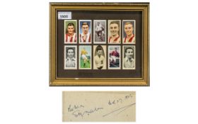 Stanley Matthews Interest - Framed Cigar