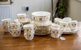 Victorian Porcelain Gilded Part Tea Set, consisting of: eleven cups,