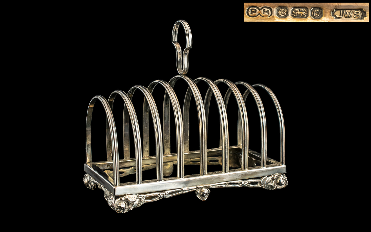 Elizabeth II Superior Quality - Large Sterling Silver 8 Tier Toast rack of Solid Construction and