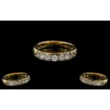 18ct Gold - Ladies Excellent Quality Diamond Set Half - Eternity Ring.