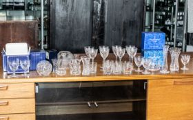 A Collection of Mostly Royal Doulton Crystal Glasses to include five boxes each containing two wine