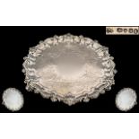 Edward & John Barnard Silver Salver, with a cast shell and pie crust border,