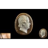 An Important Antique Oval Portrait Bust Cameo of Fine Quality - Of a Dignified Gentleman,