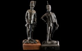 Pair of Bronzed Resin Military Figures, Depicting Officers In Full Dress,