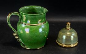 Tobias Harrison Green & Gold Lustre Jug, 7.