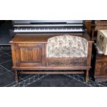 A Mid 20th Century Oak Telephone Seat, with drawer and cupboard space, raised on turned supports, in