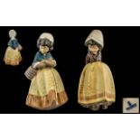 Lladro Gres Pair of Hand Painted Figures.