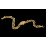 Antique Period - 9ct Gold Superb Quality Triple Strand Weave Rope Design Bracelet with Sliding