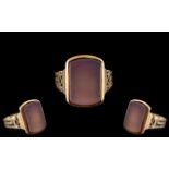 Victorian Period - 18ct Gold Top Quality Cornelian Set Gentleman's Signet Ring.