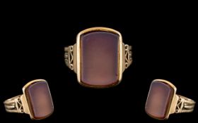 Victorian Period - 18ct Gold Top Quality Cornelian Set Gentleman's Signet Ring.