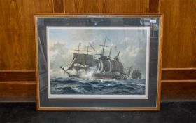 Ship Interest - Limited Edition Signed Print by K Jepson, depicting a galleon in rough seas.