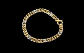 A Good Quality 9ct Two Tone Gold ( White and Yellow ) Bracelet - For Lady or Gent.