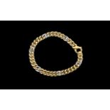 A Good Quality 9ct Two Tone Gold ( White and Yellow ) Bracelet - For Lady or Gent.