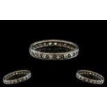 Platinum Diamond Set - Full Eternity Ring. Marked Platinum to Outer Shank Ring Size L - M.