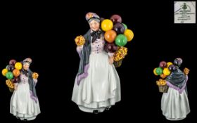 Royal Doulton Hand Painted Porcelain Figure ' Biddy Penny Farthings ' Model No 1843. Designer L.