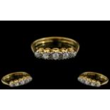 18ct Gold and Platinum Attractive 5 Stone Diamond Set Ring - Gallery Setting.