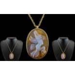 Early Victorian Period Superb Quality - After the Antique Carved Sardonyx Hardstone Shell Cameo