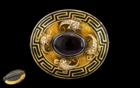 Extremely Fine Quality Pinchbeck Mourning Brooch of Superior Workmanship,