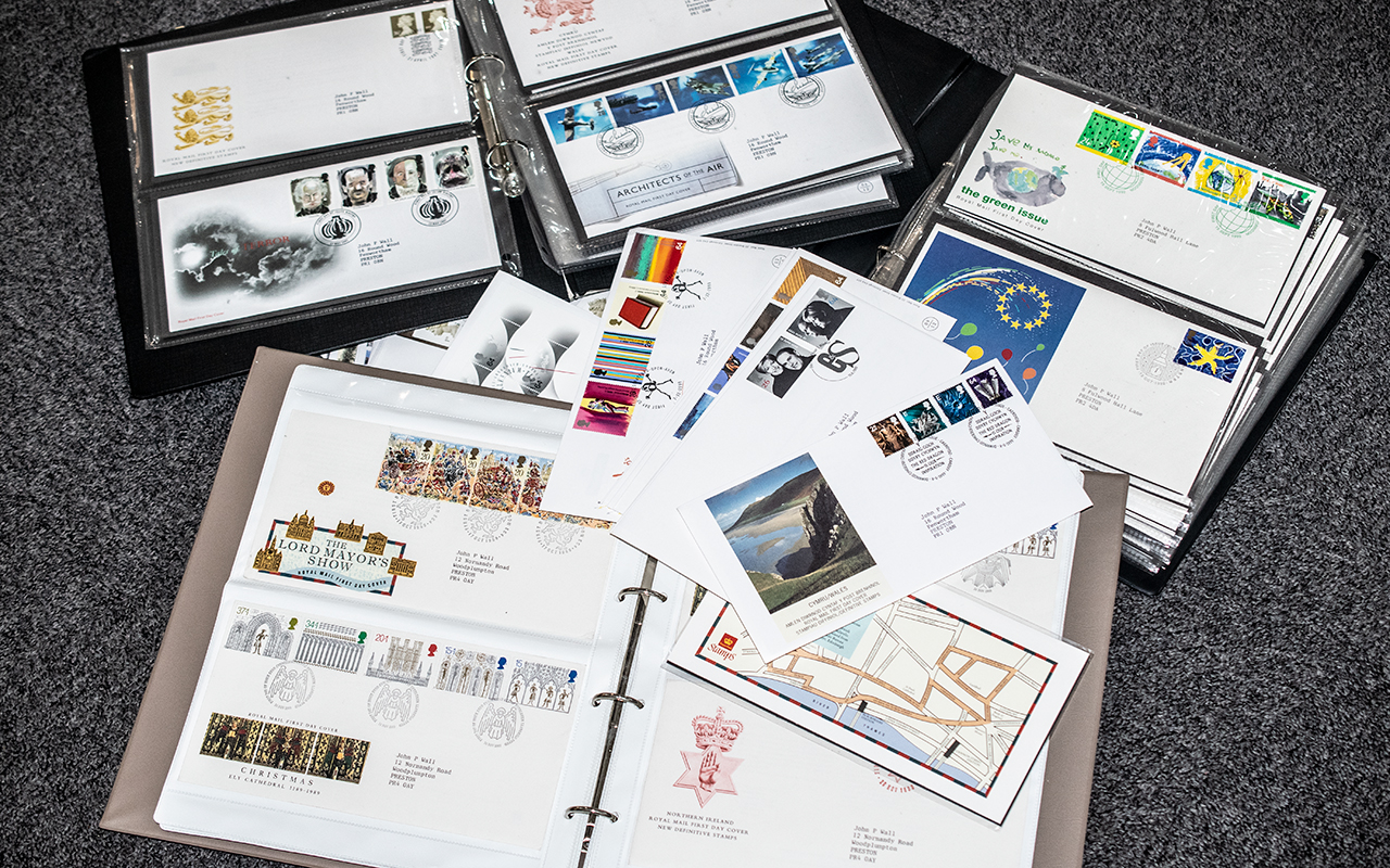 Large selection of first day covers spanning the 1980s and 1990s.