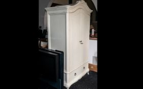 Modern French Distressed Style Wardrobe Cream coloured. Solid and good quality.