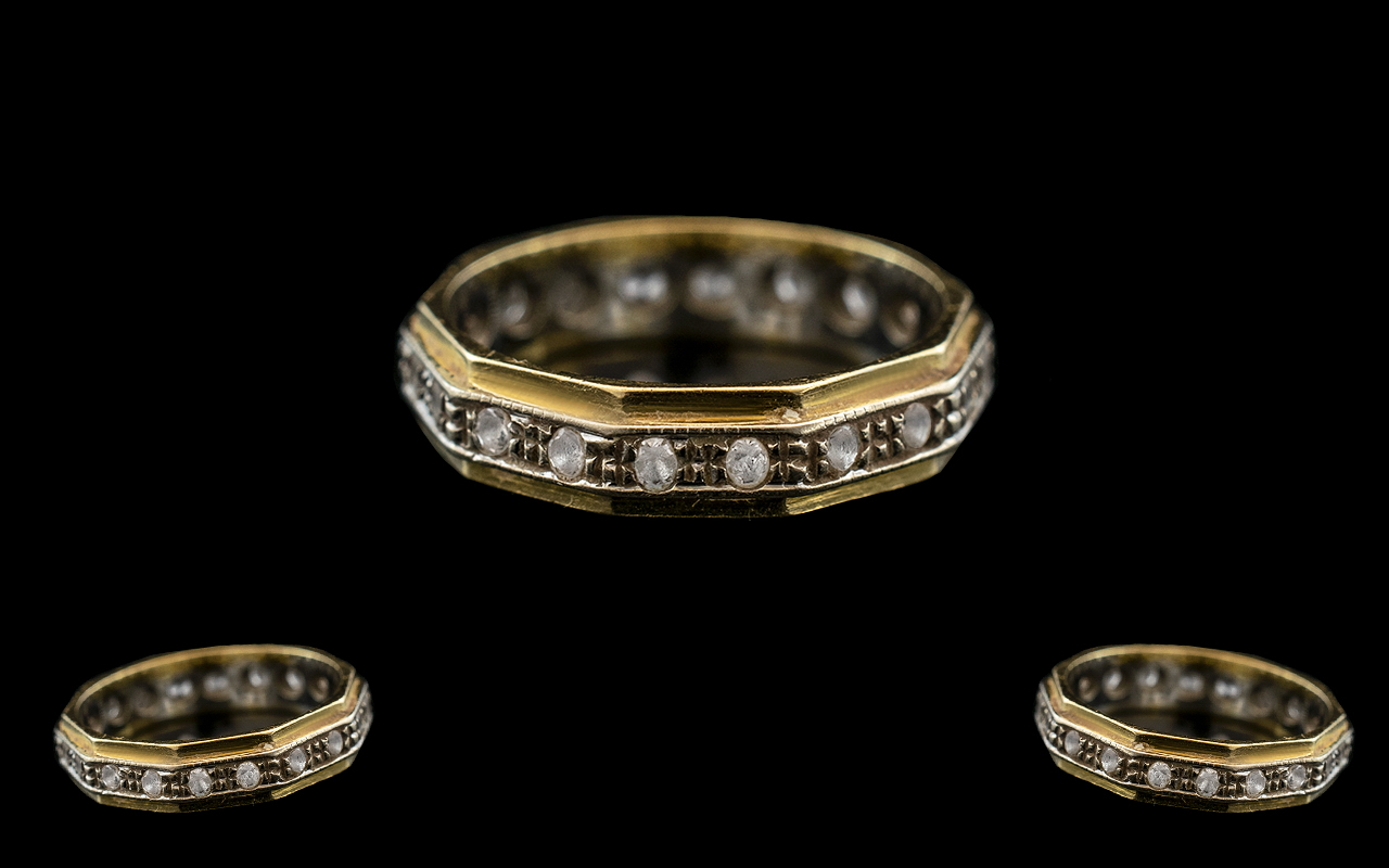 18ct Ladies Diamond Eternity Ring. 3 Grams. Size N.