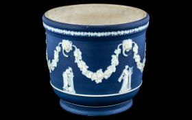 Wedgwood 19th Century Blue Jasper Ware Jardiniere of Small Proportions.