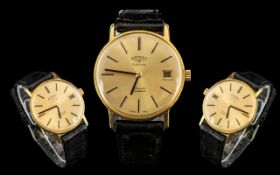 Rotary - Gents Gold Tone Automatic 21 Jewel Date-Just Incabloc Wrist Watch with Champagne Dial,