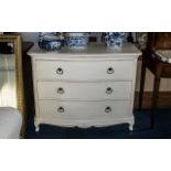 Contemporary White Lacquered Italian Serpentine Chest of Drawers,